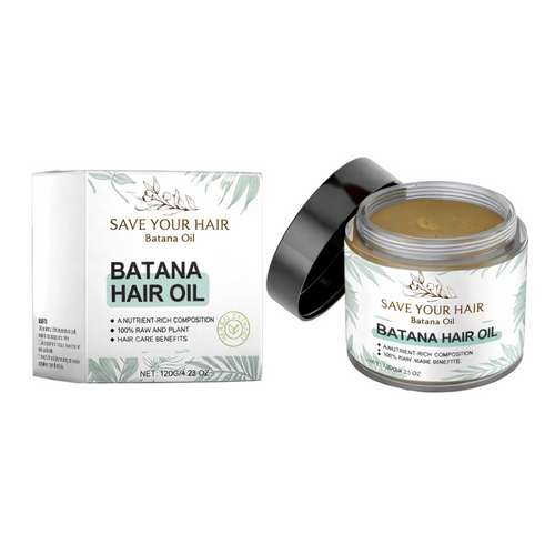 Batana Hair paste and packaging on a white background